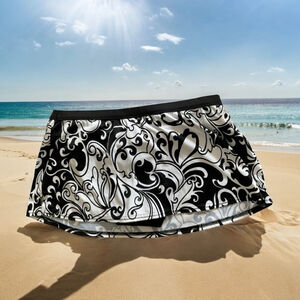 24th & Ocean Swim Skirt L Black White